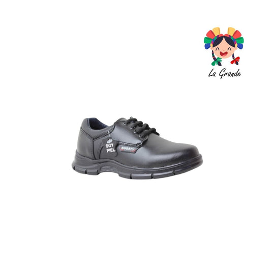 8003 BUGATY SHOES Negro Piel Zapato Escolar para Niño