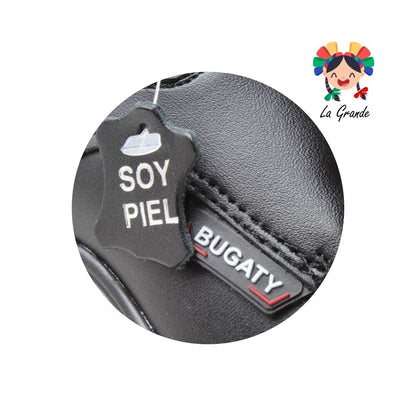 8003 BUGATY SHOES Negro Piel Zapato Escolar para Niño