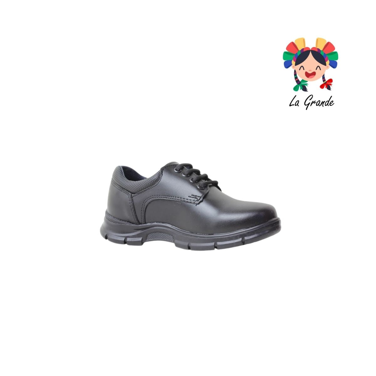 8003 BUGATY SHOES Negro Piel Zapato Escolar para Niño