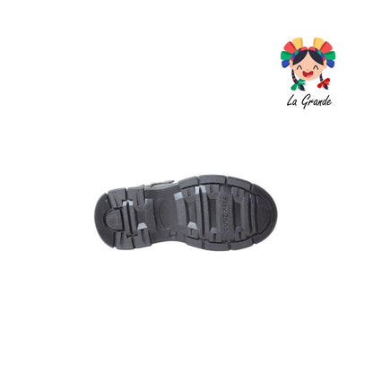 8003 BUGATY SHOES Negro Piel Zapato Escolar para Niño