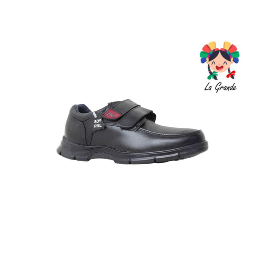 8005 BUGATY SHOES Negro Piel Zapato Escolar para Niño y Joven