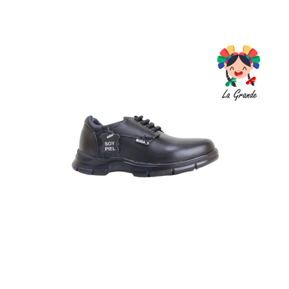 8006 BUGATY SHOES Negro Piel Zapato Escolar para Niño