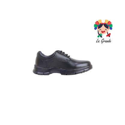 8006 BUGATY SHOES Negro Piel Zapato Escolar para Niño