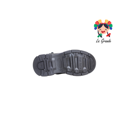 8006 BUGATY SHOES Negro Piel Zapato Escolar para Niño