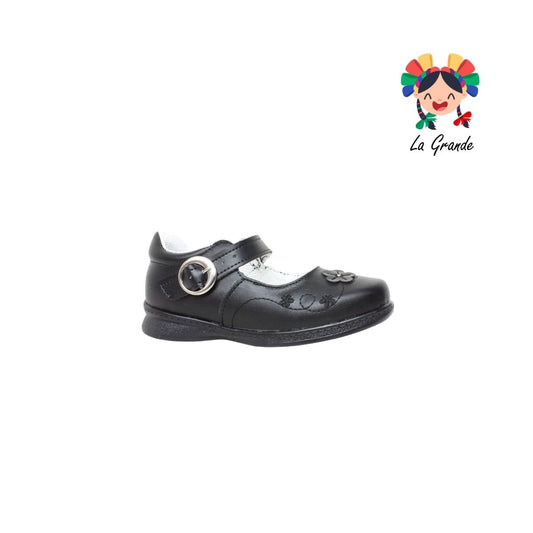 8006 CHELITAS Negro Piel Zapato Escolar para Niña