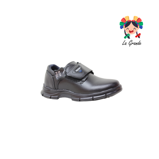8008 BUGATY SHOES Negro Piel Zapato Escolar para Niño