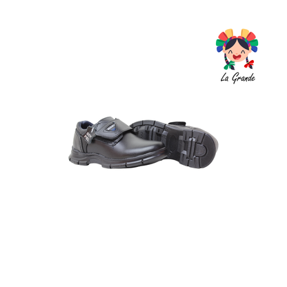 8008 BUGATY SHOES Negro Piel Zapato Escolar para Niño