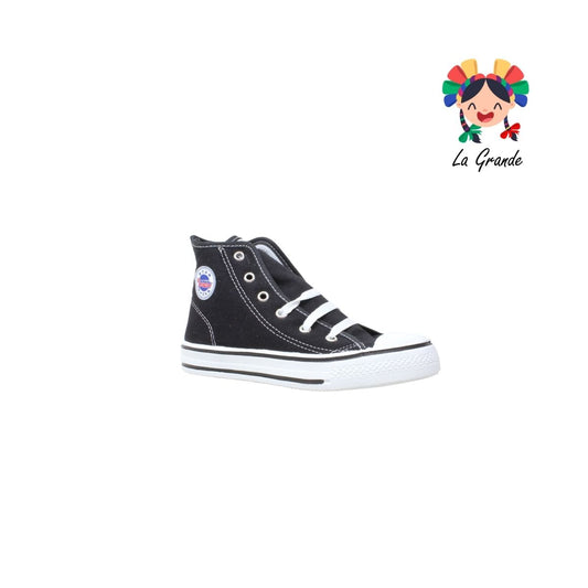 800 FGH Negro Textil Sintético Tenis Casual para Niña y Niño