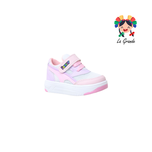 800 FON-VER Bco Rosa Pastel Sintético Tenis Casual para Bebé