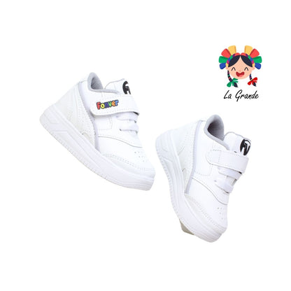800 FON-VER Blanco Plata Sintético Tenis Casual para Bebé