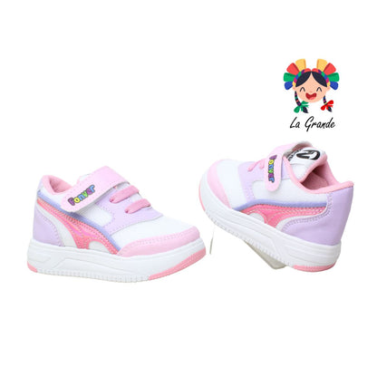 800 FON-VER Blanco Rosa Sintético Tenis Casual para Bebé