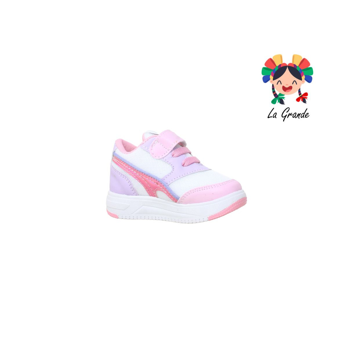 800 FON-VER Blanco Rosa Sintético Tenis Casual para Bebé