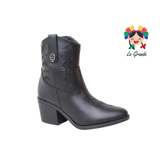 800 YUL Negro Piel Bota Vaquera para Dama