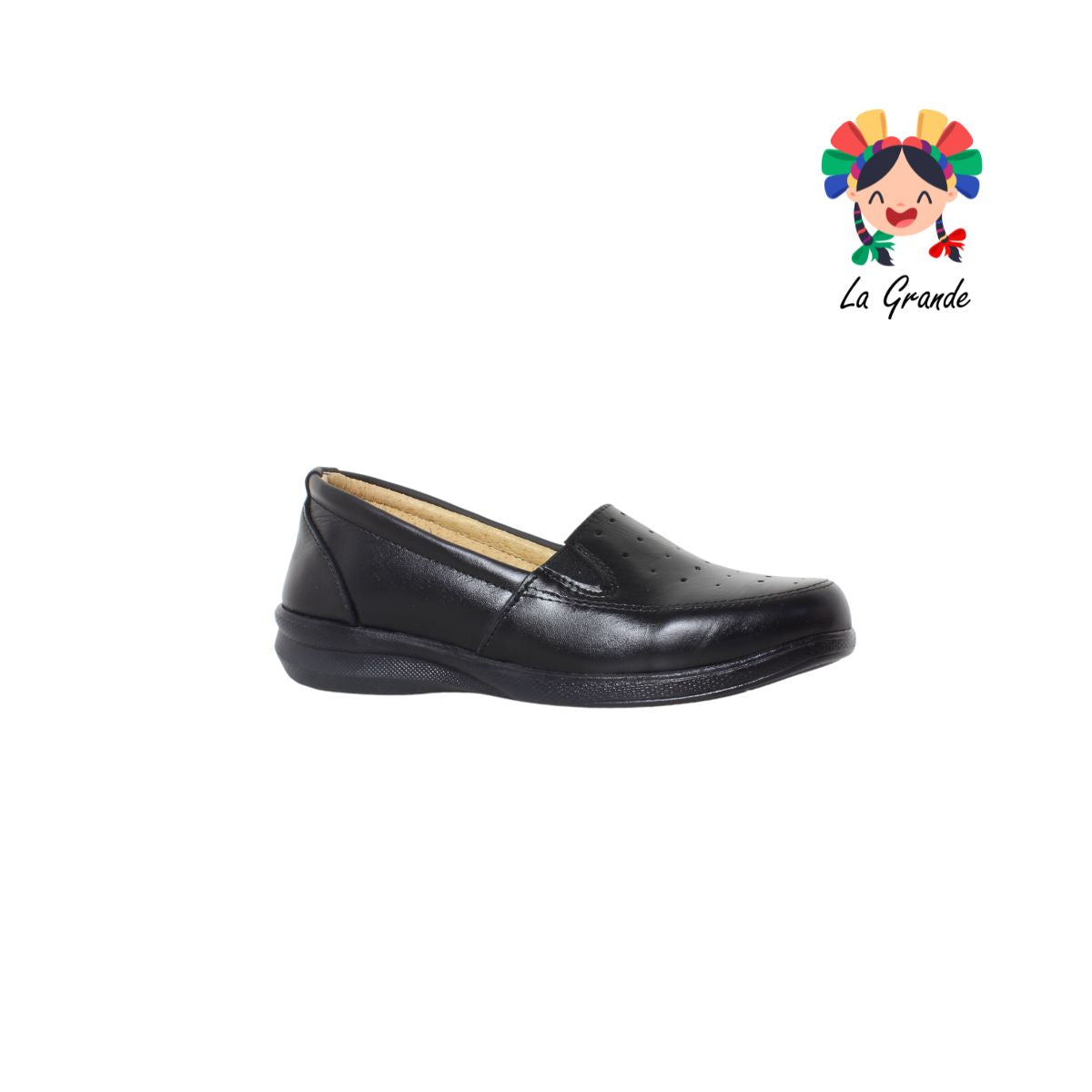 800 FANNY Negro Piel Zapato Casual para Dama
