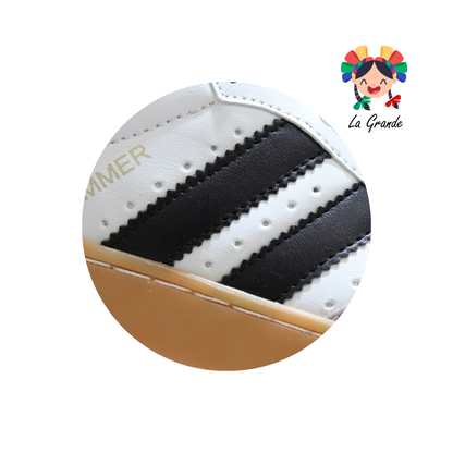 800 LERMI Blanco Negro Sint Tenis Casual para Dama y Joven