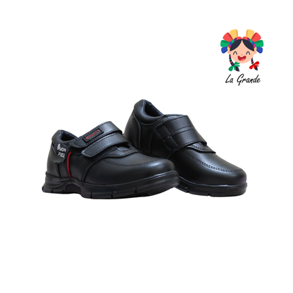 8021 BUGATY SHOES Negro Piel Zapato Escolar para Niño