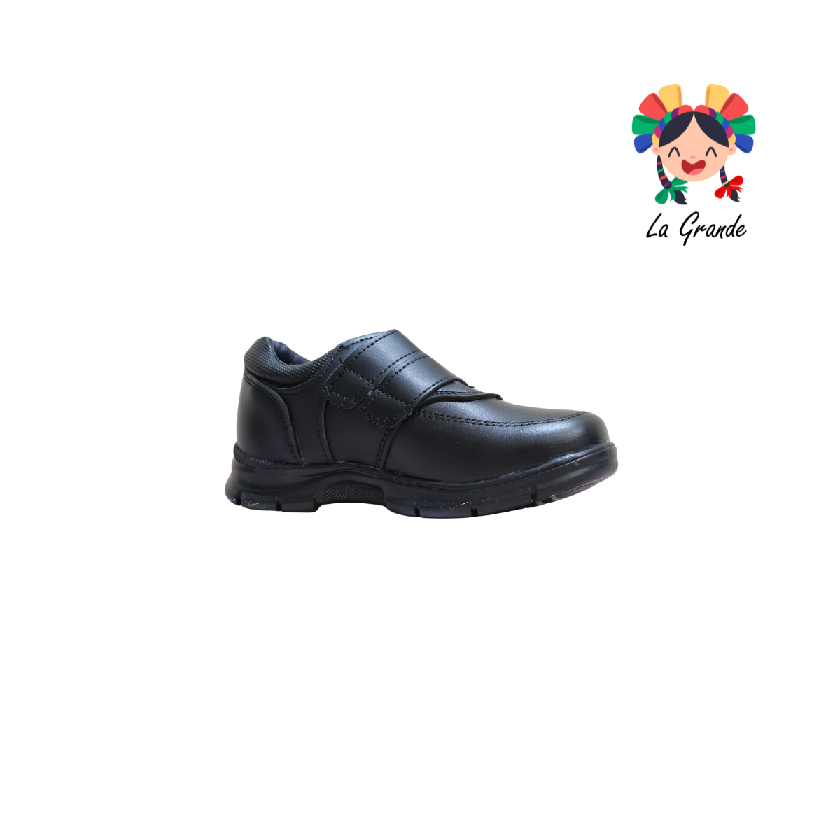 8021 BUGATY SHOES Negro Piel Zapato Escolar para Niño
