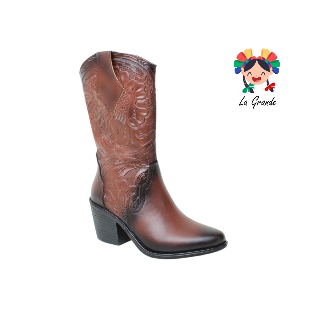 804 IVANNEP Coñac Piel Bota para Dama