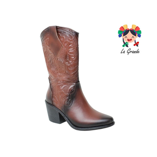 804 IVANNEP Coñac Piel Bota para Dama