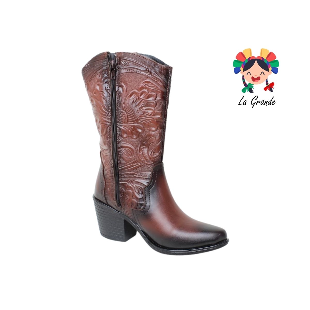 804 IVANNEP Coñac Piel Bota para Dama