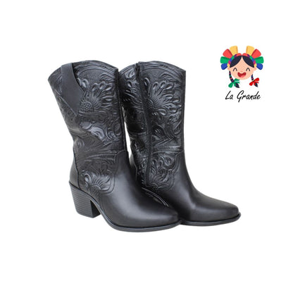 804 IVANNEP Negro Piel Bota para Dama
