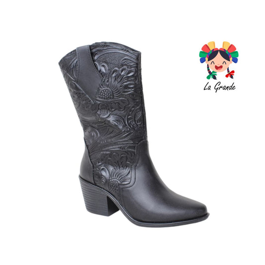 804 IVANNEP Negro Piel Bota para Dama