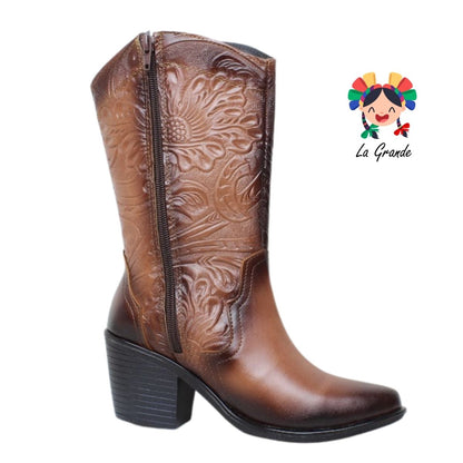 804 IVANNEP Tan Piel Bota para Dama