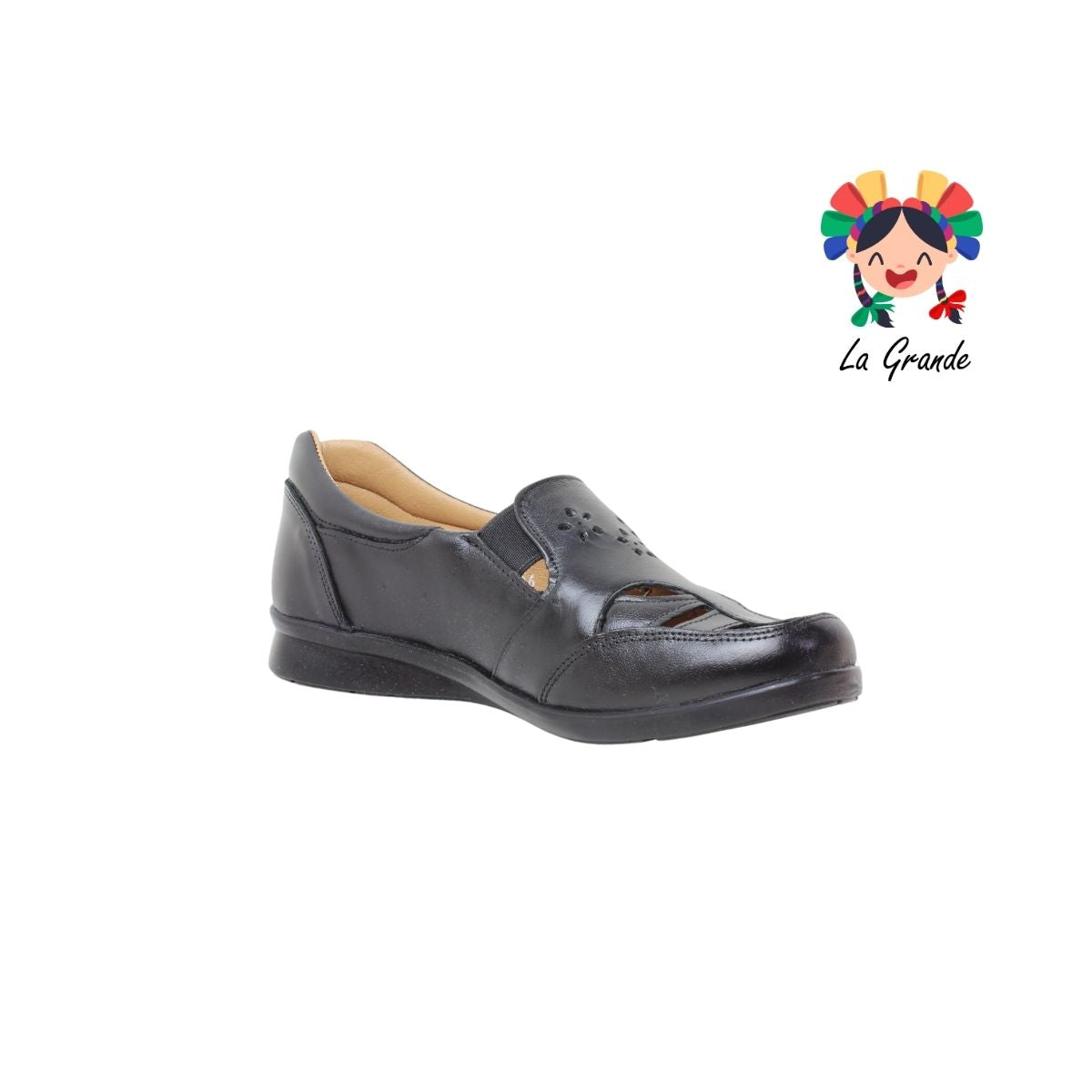 804 VARENKA Negro Piel Zapato Casual para Dama