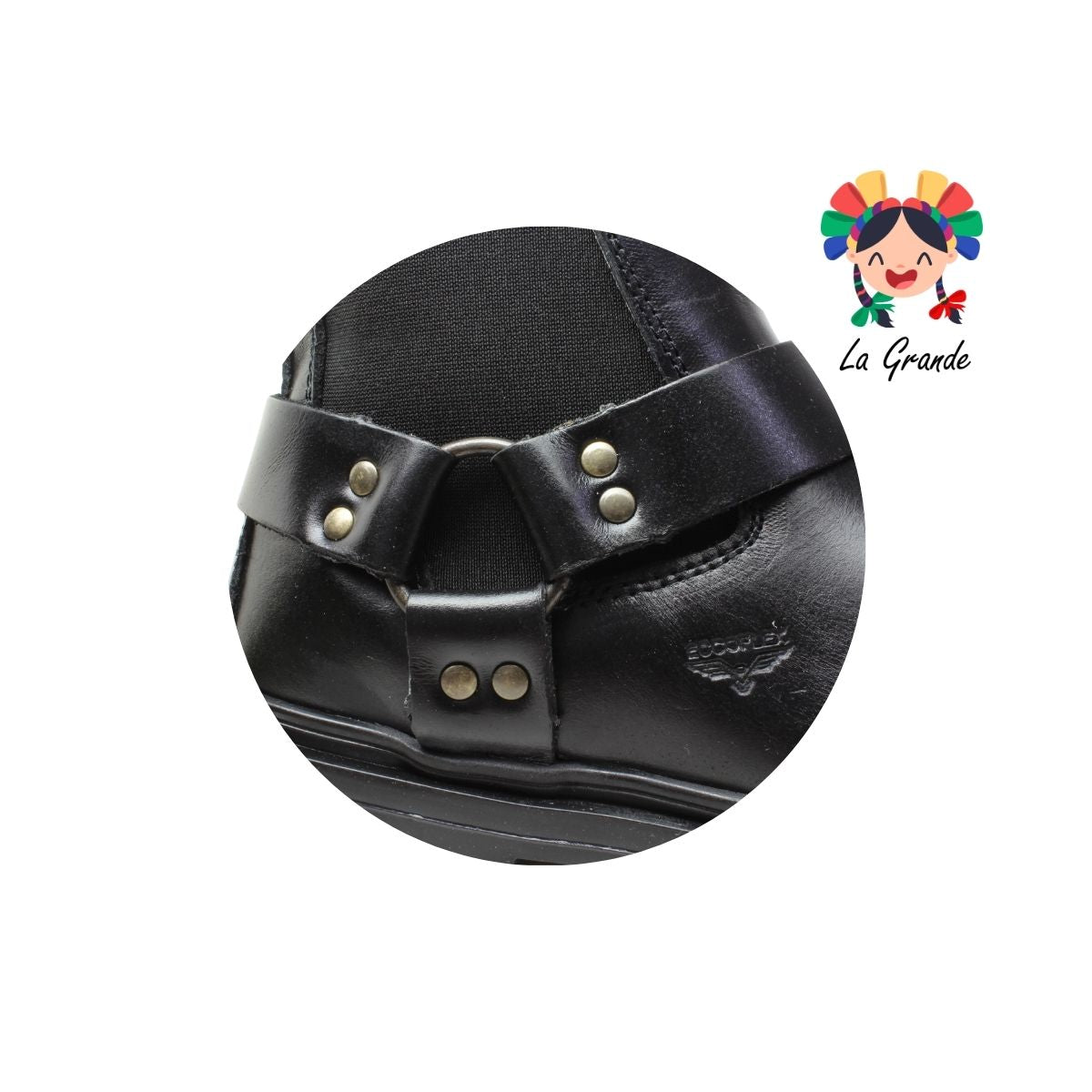 8070 ECCOFLEX Negro Piel Bota para Caballero
