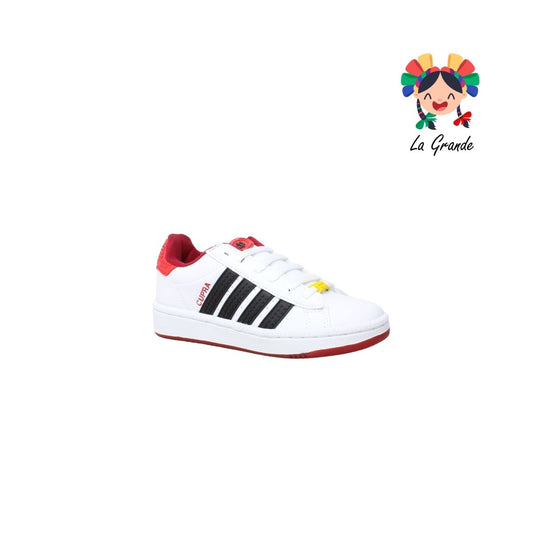 808 CUPRA Bco Ngo Rojo Sint Tenis Casual para Niña y Niño