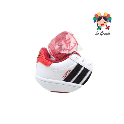 808 CUPRA Bco Ngo Rojo Sint Tenis Casual para Niña y Niño