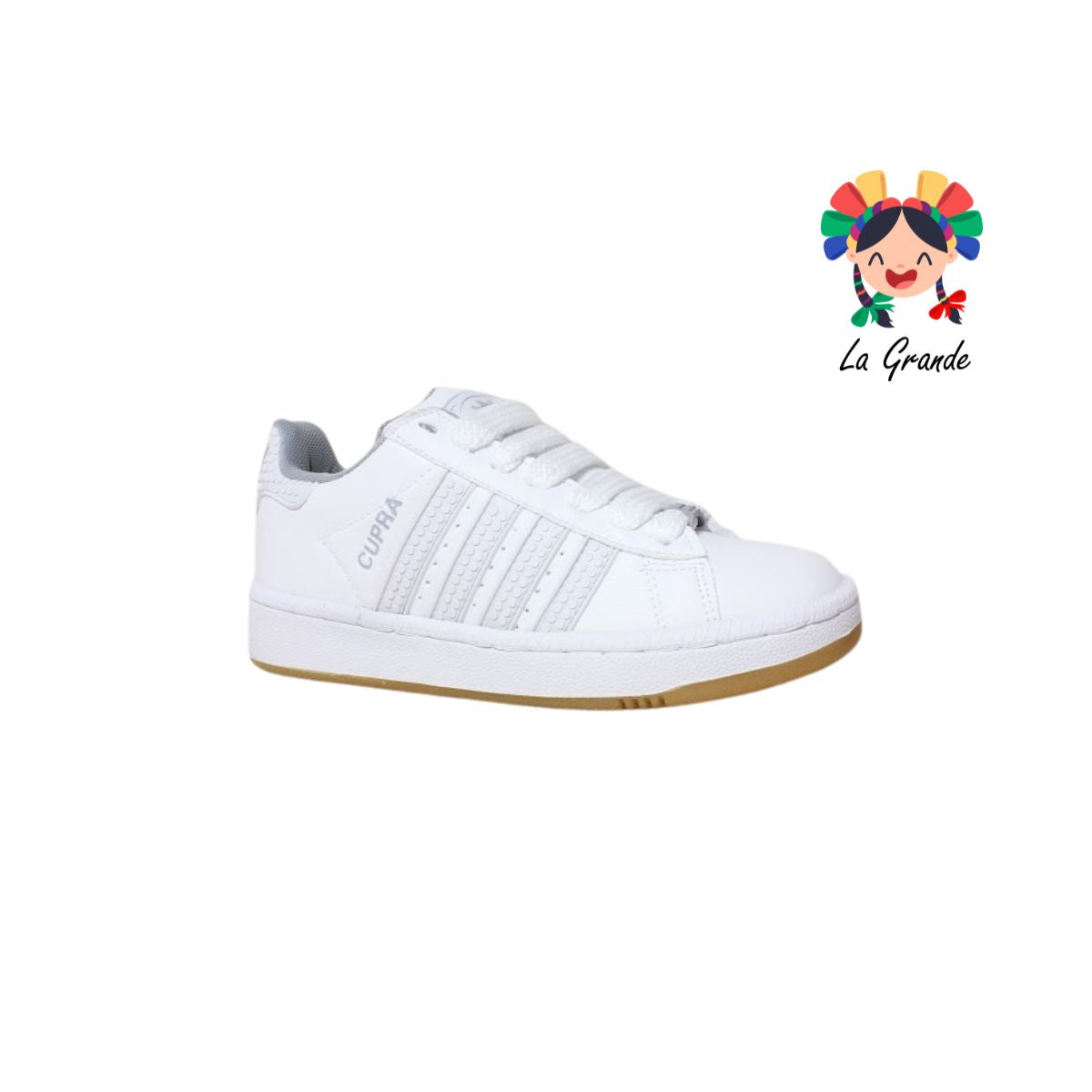 808 CUPRA Blanco Blanco Lego Tenis Escolar para Bebé, Niña, Niño, Dama, Joven y Caballero