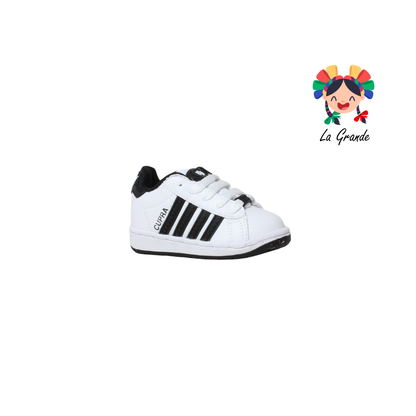 808 CUPRA Blanco Negro Lego Tenis Escolar para Bebé, Niña, Niño, Dama, Joven y Caballero