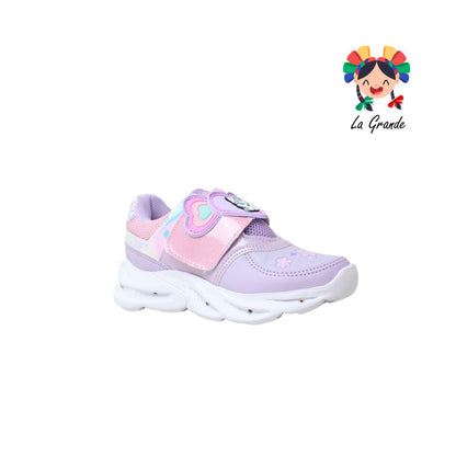 817 SUNS Lila Tenis Casual con Luces para Niña