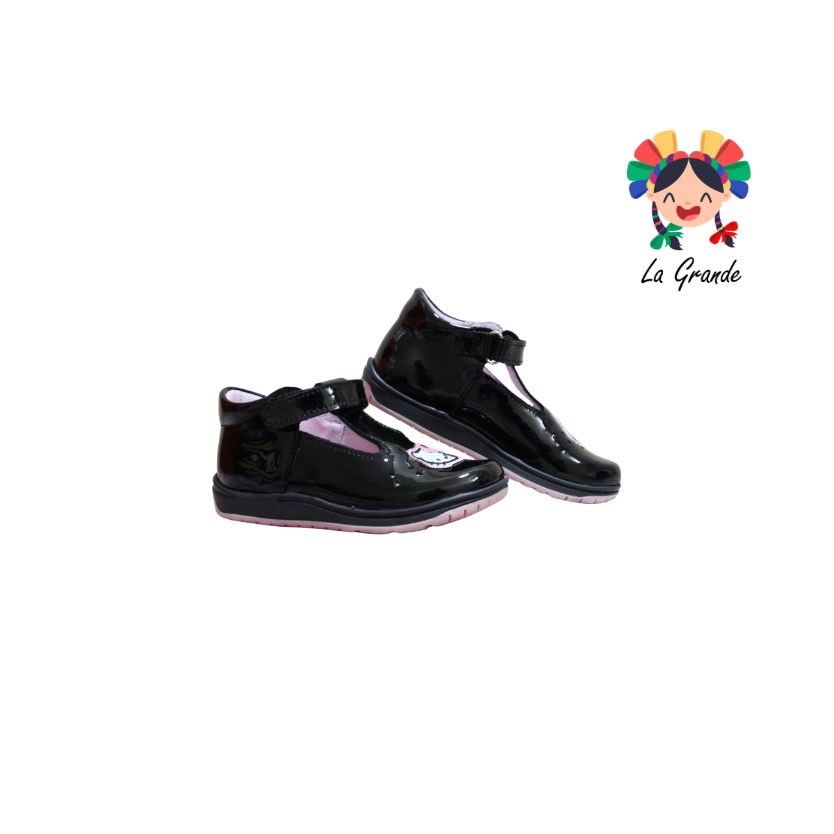 331 WIZZYZ Negro Charol Zapato Casual Para Niña