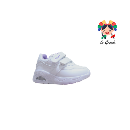 744 APT Blanco Lila Napa Tenis Casual para Niña