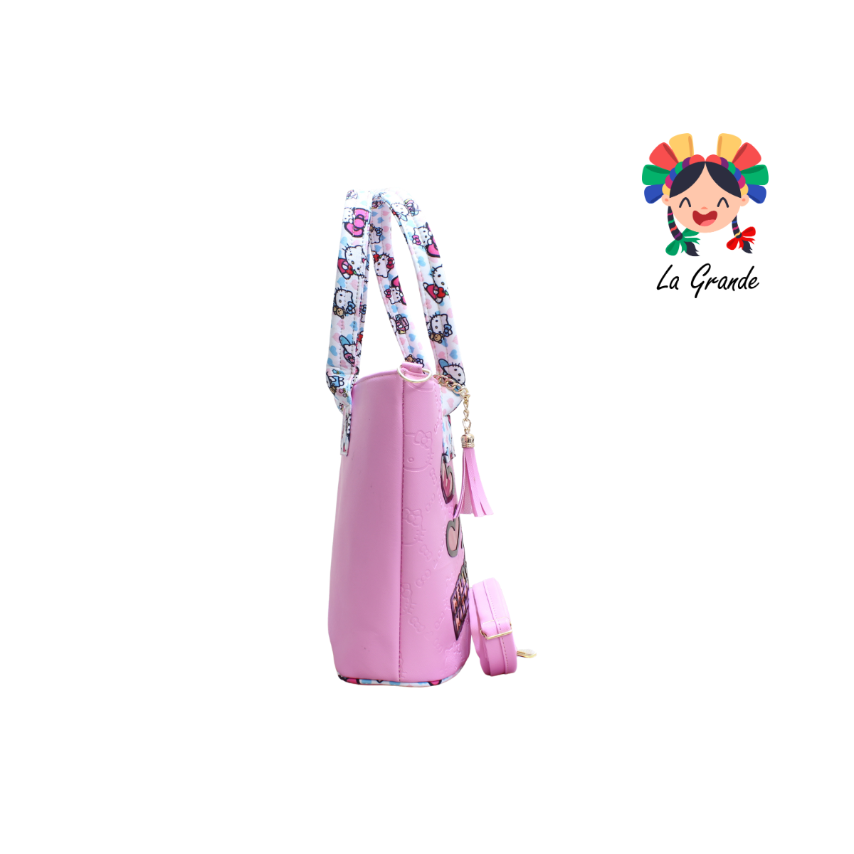 062 KITTY LUCCIANA Bolsa Rosa Casual Canasta para Dama