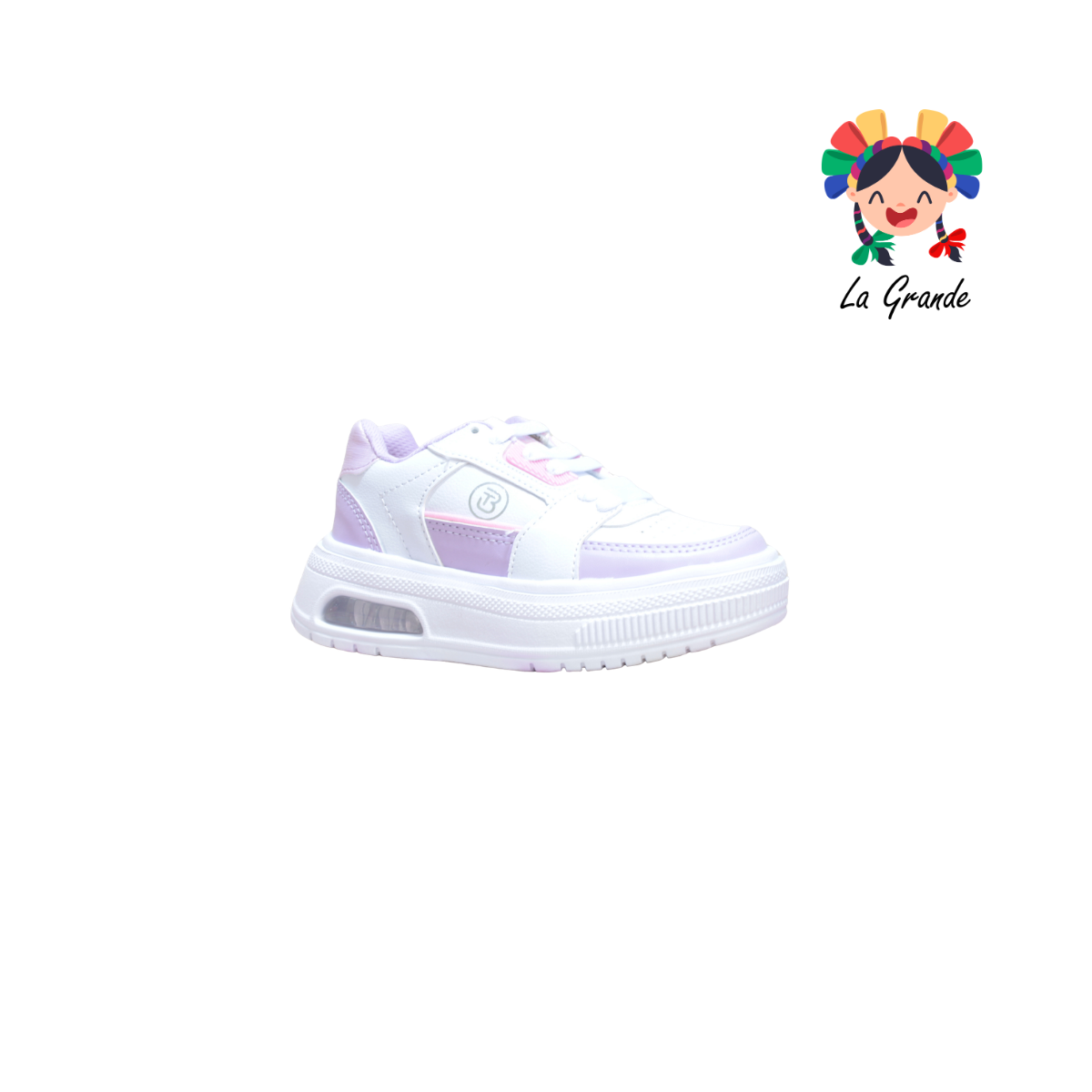 5000 TERRYBLITO Blanco Lila Tenis Casual para Niña