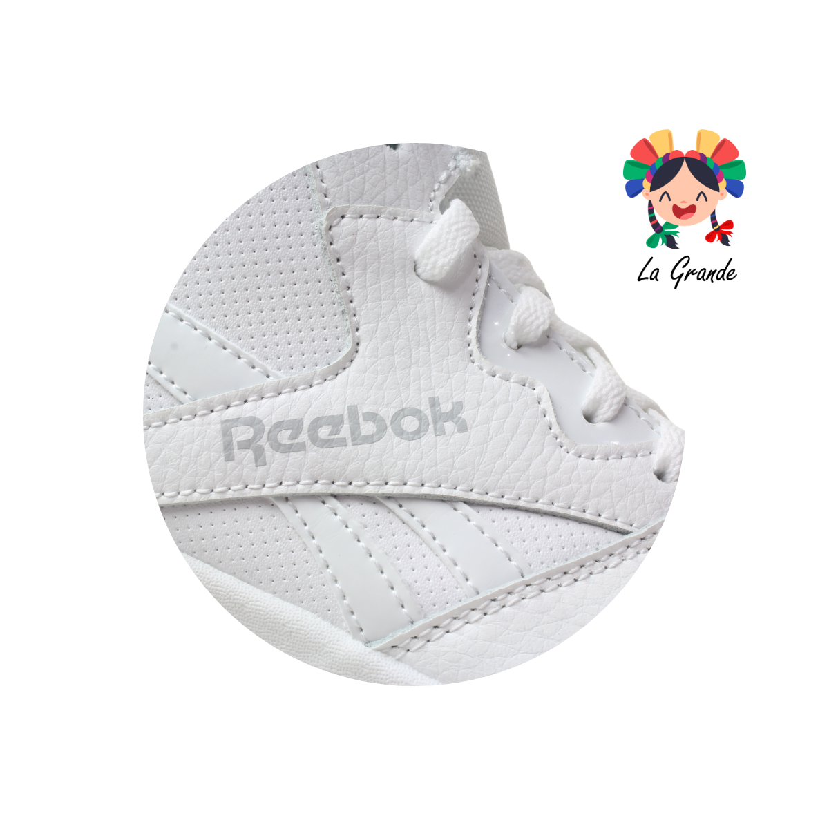 8227 REEBOK Blanco Blanco Piel Tenis Casual Imp Orig para Dama y Joven