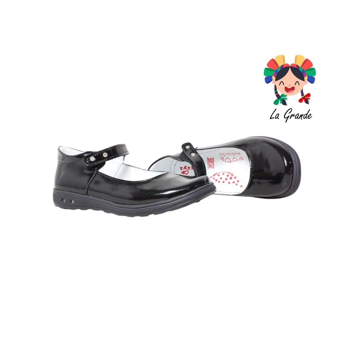 822 WIZZYZ Negro Charol Zapato Escolar para Dama