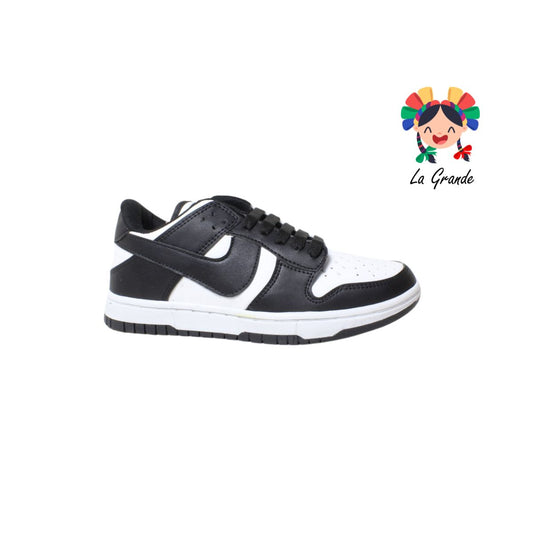 824 CUPRA Negro Blanco Panda Sintético Tenis Casual para Caballero