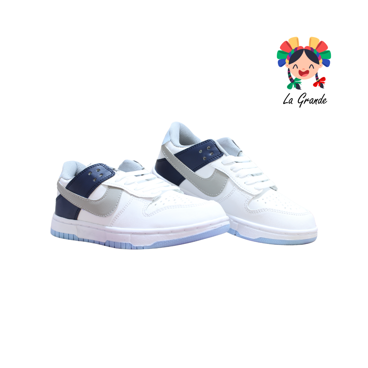 824 CUPRA Bco Gris Cielo  Sintetico Tenis Casual para Dama y  Joven