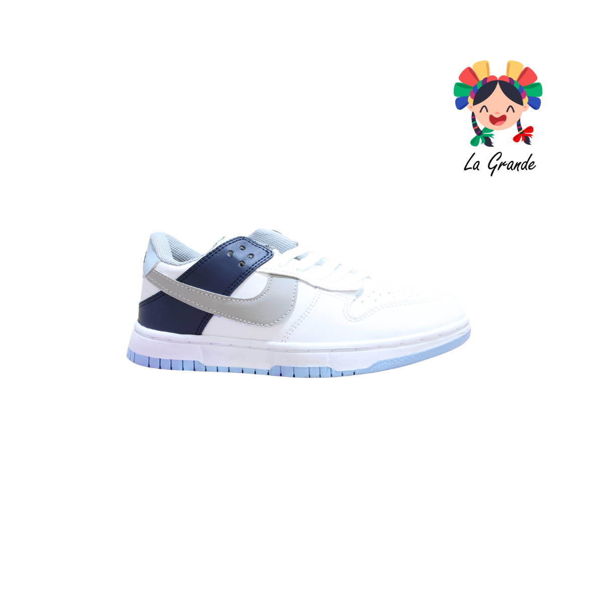824 CUPRA Bco Gris Cielo  Sintetico Tenis Casual para Dama y  Joven
