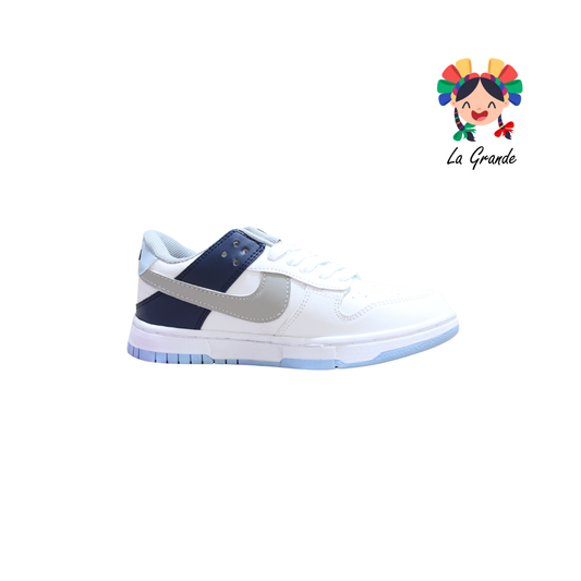 824 CUPRA Bco Gris Cielo  Sintetico Tenis Casual para Dama y  Joven
