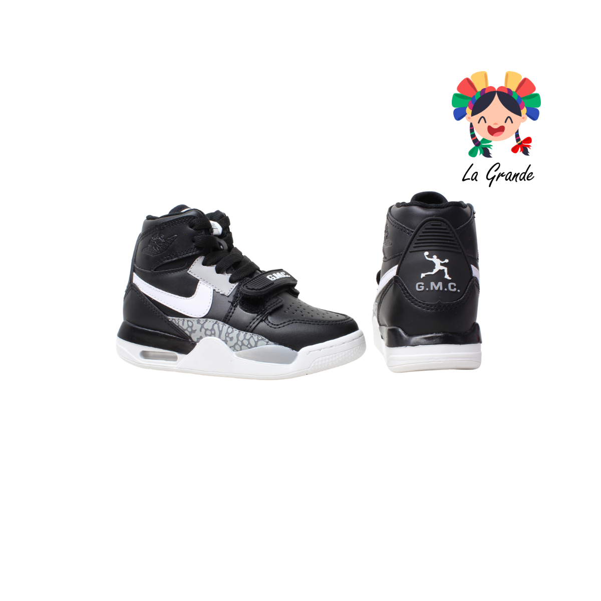 826 GMC Negro Gris Tenis para Niño