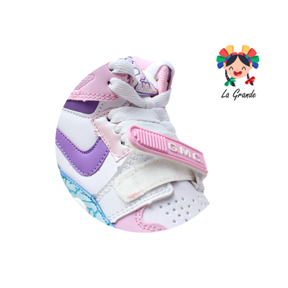 826 GMC Rosa Bco Lila Tenis Casual para Bebé y Niña
