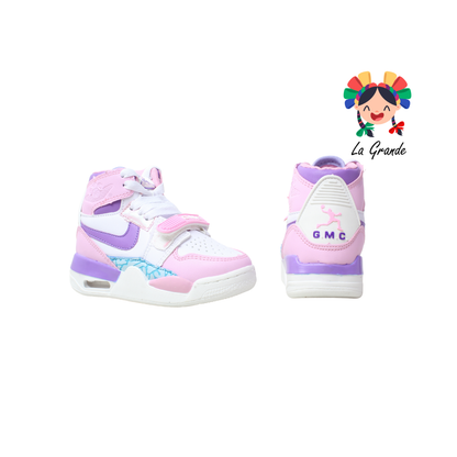 826 GMC Rosa Bco Lila Tenis Casual para Bebé y Niña