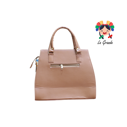 064 TONY Bolsa Camel Flores Casual con Bolsa Enfrente para Dama