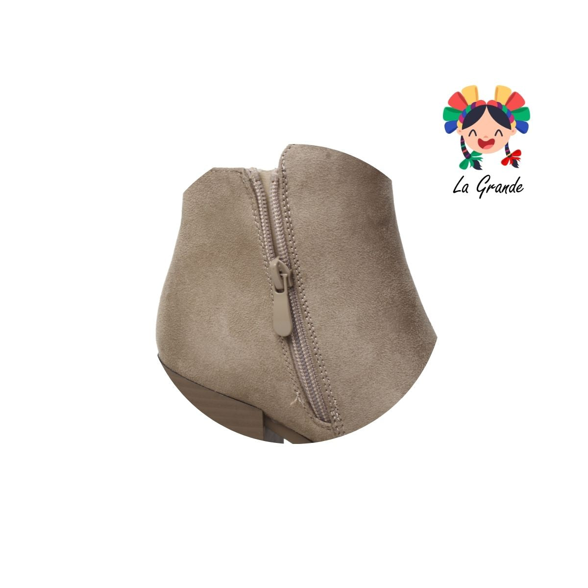 8315 BENDITA TIERRA Taupe Nobuck Botín Casual con Tacón para Dama