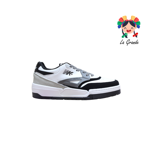 833 WALKQUIR Bco Gris Ngo Tenis Casual para Dama, Joven y Caballero